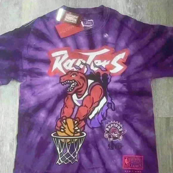 Mitchell & Ness Tie-Dyed Toronto Raptors Finals T-Shirt - Purple Size Medium - Picture 4 of 5